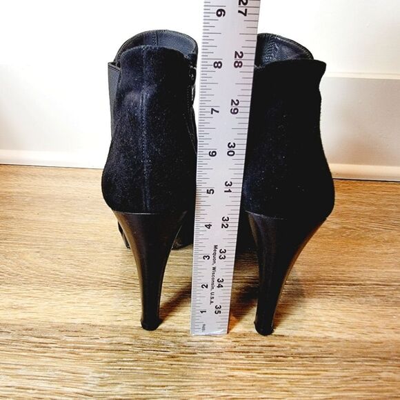 Stuart Weitzman Black Suede Platform Side Zip Ankle Stilleto Boots Size 9.5 - Picture 4 of 7